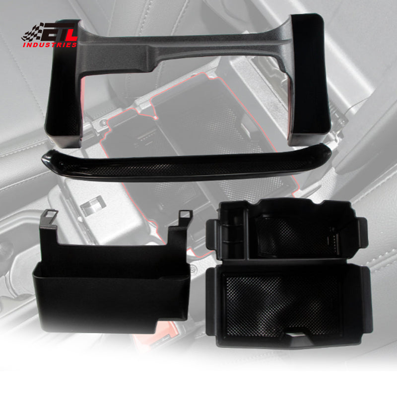 4PCS Center Console Organizer for 2018-2023 Jeep Wrangler JL JLU & Gladiator JT, Gear Shift Console Side Tray Organizer, Passenger Side Co-Pilot Organizer, Hanging Armrest Storage Box