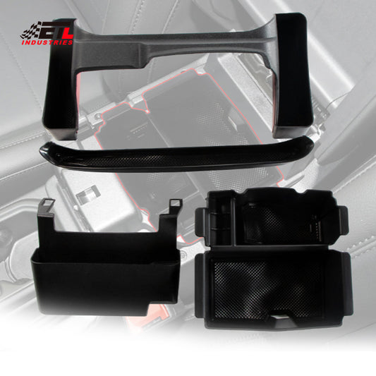 4PCS Center Console Organizer for 2018-2023 Jeep Wrangler JL JLU & Gladiator JT, Gear Shift Console Side Tray Organizer, Passenger Side Co-Pilot Organizer, Hanging Armrest Storage Box