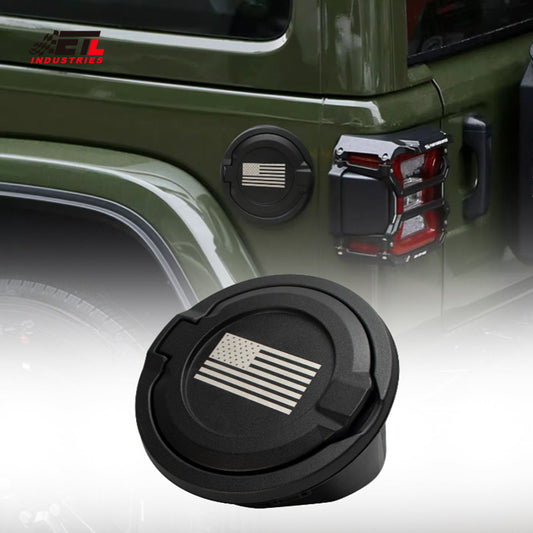 ETL INDUSTRIES Gas Tank Cap Cover American flag Fuel Filler Door for Jeep Wrangler 2018-2024 JL & Unlimited