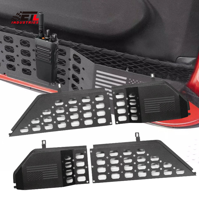 ETL INDUSTRIES Metal Front Door Storage Pockets For 2018-2024 Jeep Wrangler JL JLU 4XE & 2020-2024 Gladiator JT, Door Side Insert Organizer Tray Box (Not for Power Seats)