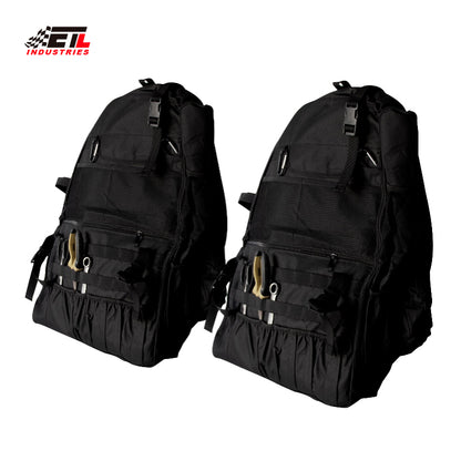 ETL INDUSTRIES Roll Bar Storage Bag for 1997-2024 Jeep Wrangler JK JL TJ LJ 4-Door, Multi-Pocket Cargo Cage Organizer