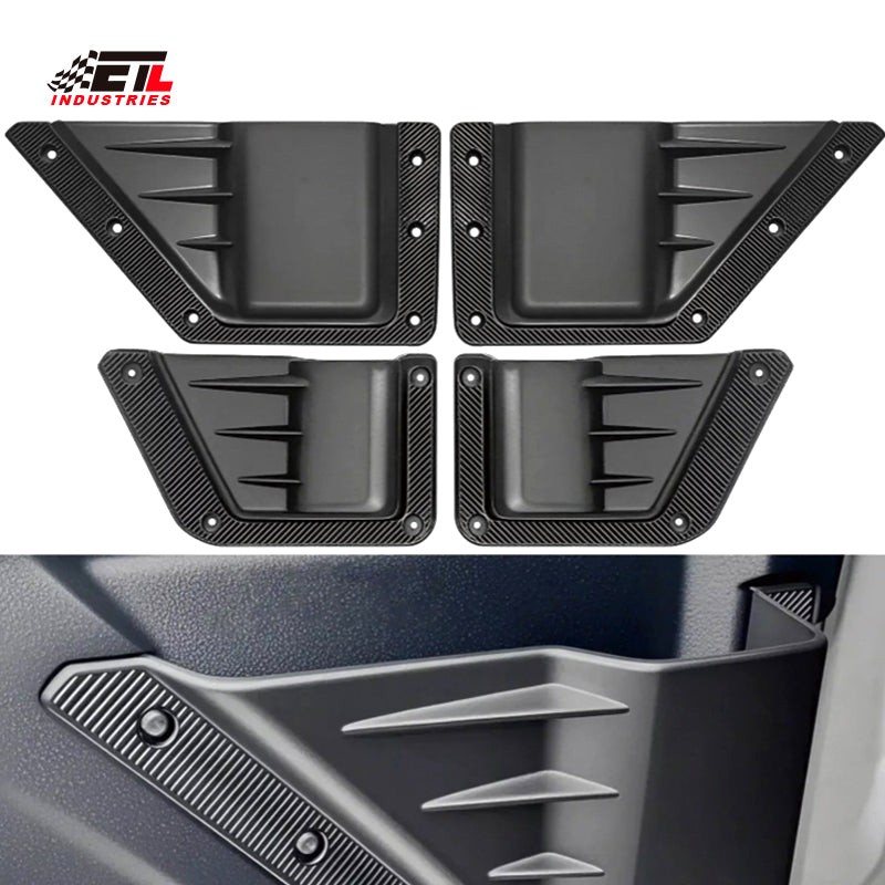 4PCS Front & Rear Door Storage Pockets with Cup Holder for Ford Bronco 2021-2024 4-Door – Drop-in Organizer