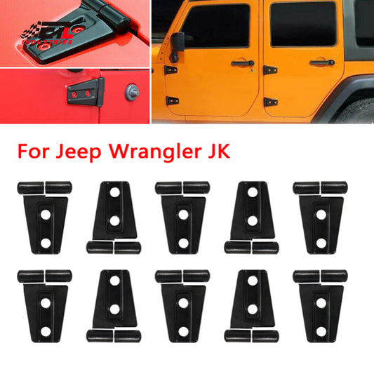 ETL INDUSTRIES Door Hinge Cover & Engine Hood Hinge Cover Trim Exterior Accessories for 2007-2018 Jeep Wrangler JK JKU Unlimited 4 Door 10Pcs