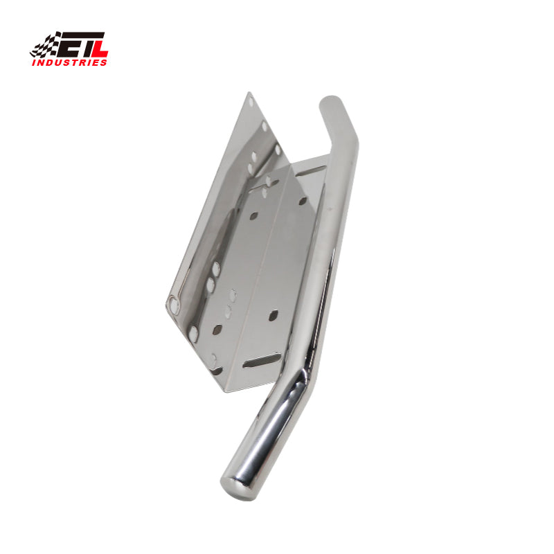 ETL INDUSTRIES Front License Plate Light Bar Mount Bracket Stainless Steel LED Lighting Bar Holder Universal Fit for Jeep Off-Road (Chrome)