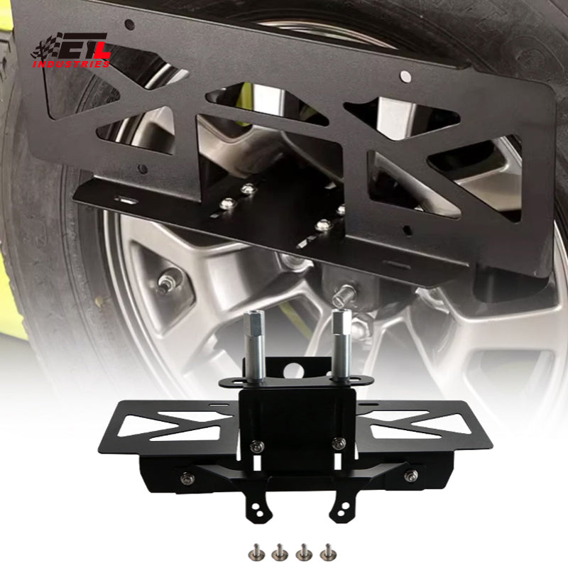 ETL INDUSTRIES Spare Tire License Plate Frame Compatible with 2018-2023 Jeep Wrangler JL JLU Unlimited Licence Bracket Holder