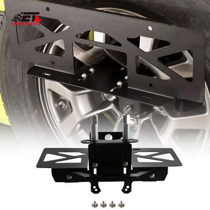 ETL INDUSTRIES Spare Tire License Plate Frame Compatible with 2018-2023 Jeep Wrangler JL JLU Unlimited Licence Bracket Holder