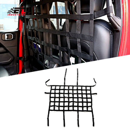 ETL INDUSTRIES Dog Car Barrier Rear Seat Divider Net for Jeep, Mesh Cargo Pet Net for 2007-2020 Jeep Wrangler JK JKU JL JLU