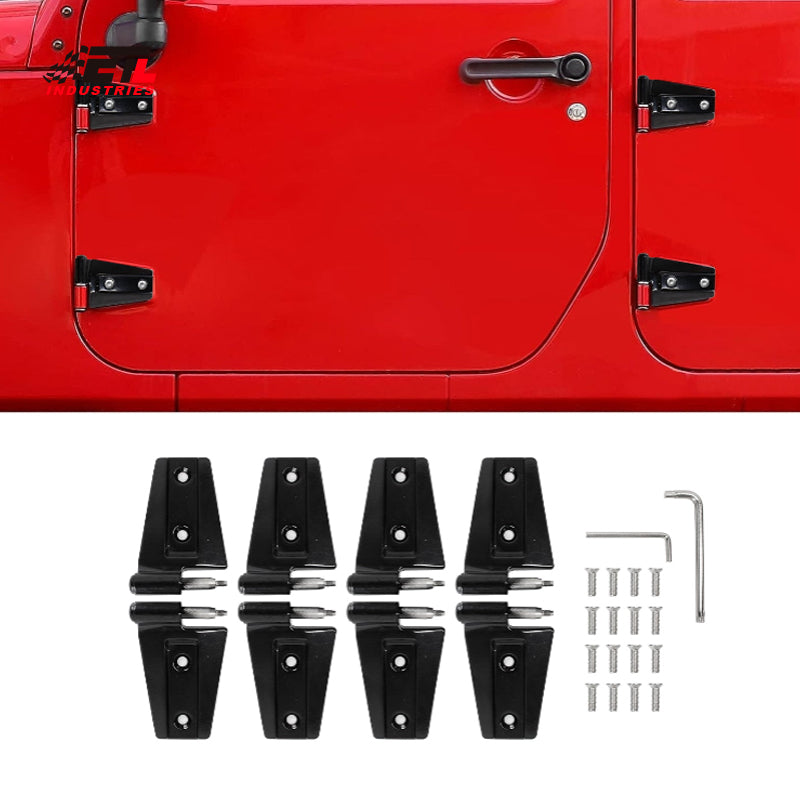 ETL INDUSTRIES Door Hinges Kit for Jeep Wrangler JK JKU 2007-2018 4 Door, Outside 4 Door Hinge