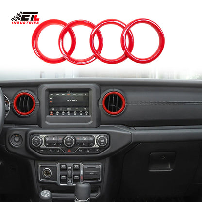 ETL INDUSTRIES Outlet Vent Trim Kit, Air Conditioning Vent Frame Ring Cover Interior Decoration Accessories for Jeep Wrangler JL JLU Gladiator JT