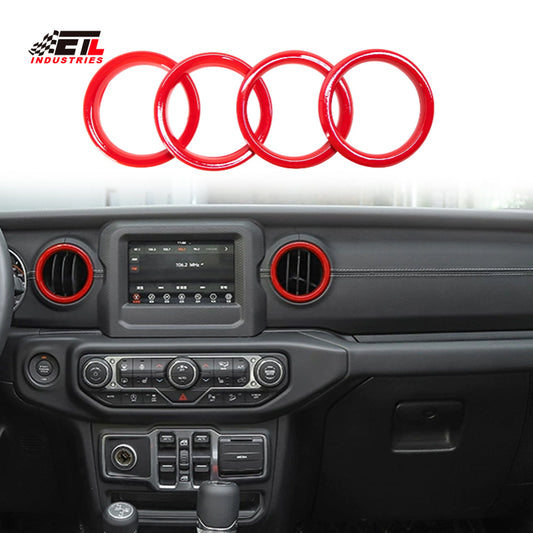 ETL INDUSTRIES Outlet Vent Trim Kit, Air Conditioning Vent Frame Ring Cover Interior Decoration Accessories for Jeep Wrangler JL JLU Gladiator JT