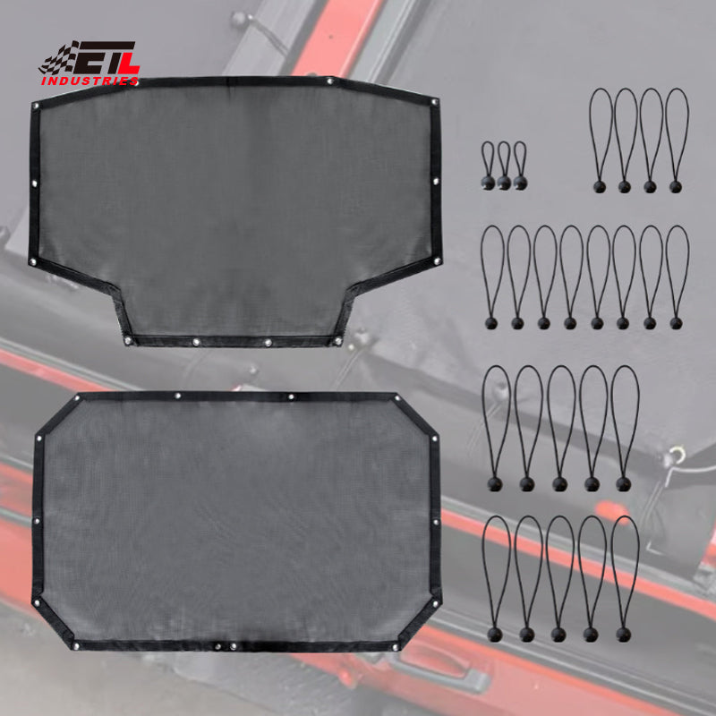 ETL INDUSTRIES Mesh Sunshade Bikini Top for Jeep Wrangler JK Unlimited 2007-2018 4 Door Soft Top Cover UV Sun Protection Sun Shade Roof, Front & Rear