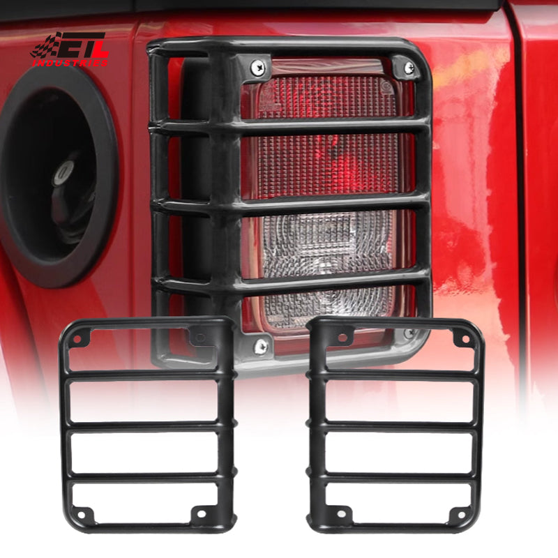 ETL INDUSTRIES Tail Light Guard Cover for Rear Taillights Compatible with 2007-2018 Jeep Wrangler JK JKU
