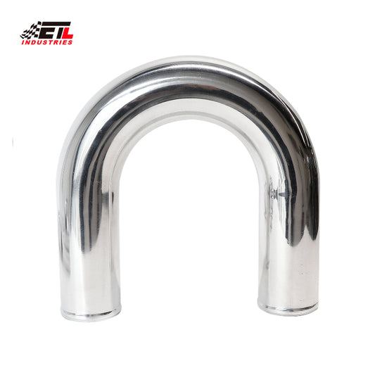 ETL INDUSTRIES OD 3.5IH (89mm), Leg Length 8IH (203mm) 180 Degree Elbow Pipe, 3.5 Inch Aluminum U-Bend Intake Tube Mandrel Universal Turbo Intercooler Piping Polished