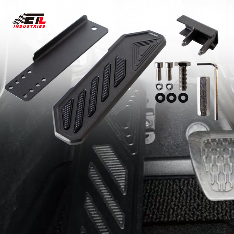 ETL INDUSTRIES Dead Pedal Left Foot Rest Pad for Jeep Wrangler JL JLU/Gladiator JT 2018 2019 2020 2021 2022 2023 2024 Driver Side Kick Panel Pads Cover Aluminum Anti-Slip Adjustable Pedals