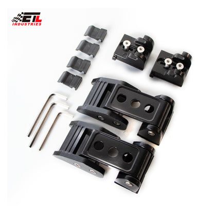 ETL INDUSTRIES Hood Latches Aluminum Hood Catch Kits for Jeep Wrangler JK/JKU 2007-2018, JL JLU 2018-2024 & Jeep Gladiator JT 2020-2024 Latch Locking