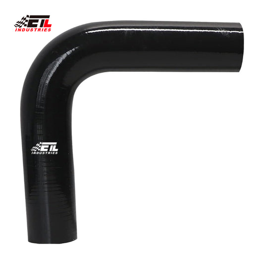 ETL INDUSTRIES 4IH ID, 8IH Leg Length 90 Degree Elbow Silicone Coupler Hose, 4-Ply Reinforced Universal Silicone Pipe Hose Turbo Intake Tube Intercooler Piping Black