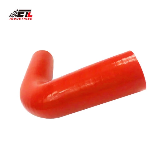 ETL INDUSTRIES 2.5IH ID, 8IH Leg Length 90 Degree Elbow Silicone Coupler Hose, 4-Ply Reinforced Universal Silicone Pipe Hose Turbo Intake Tube Intercooler Piping Red