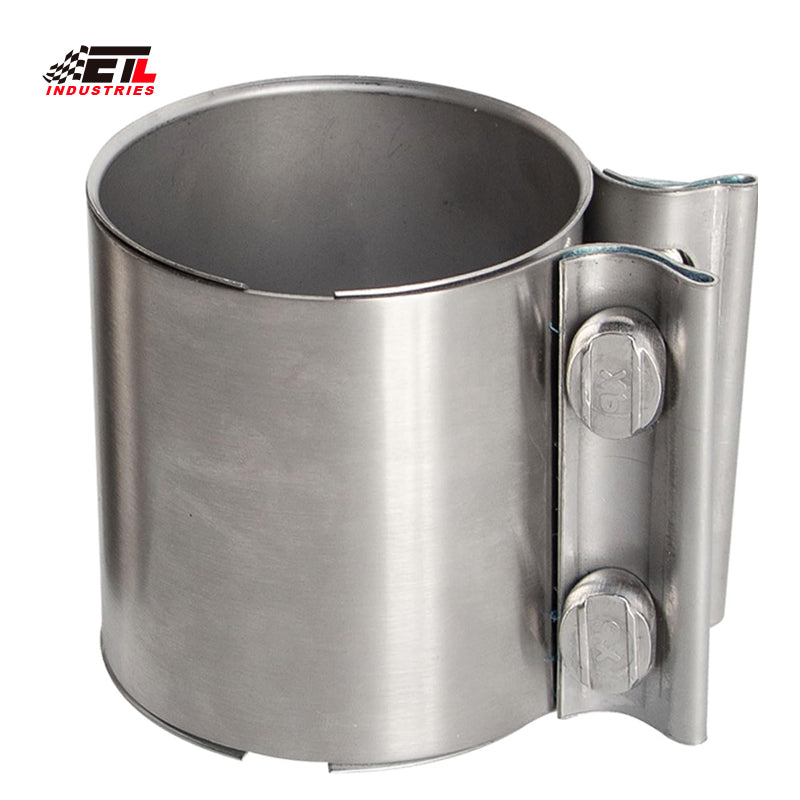 ETL INDUSTRIES 3 Inch Exhaust Clamp Butt Joint Band Clamp Sleeve Coupler 304 Stainless Steel