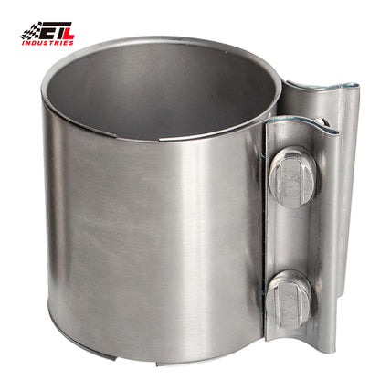 ETL INDUSTRIES 3 Inch Exhaust Clamp Butt Joint Band Clamp Sleeve Coupler 304 Stainless Steel