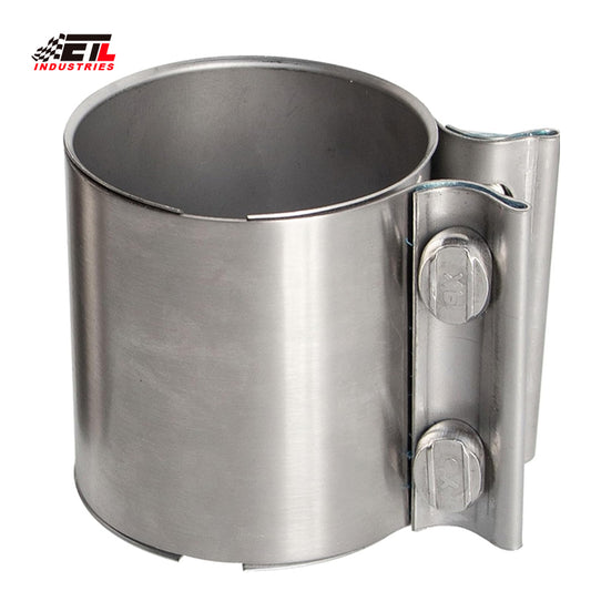 ETL INDUSTRIES 3 Inch Exhaust Clamp Butt Joint Band Clamp Sleeve Coupler 304 Stainless Steel