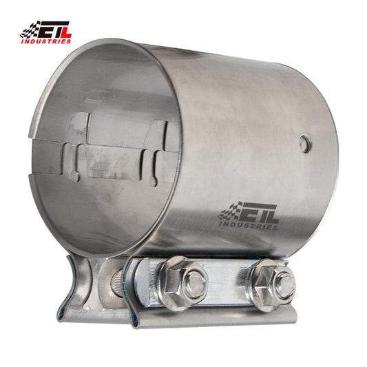 ETL INDUSTRIES 2.5 Inch Butt Joint Exhaust Clamp Band Clamp Sleeve Coupler 304 Stainless Steel