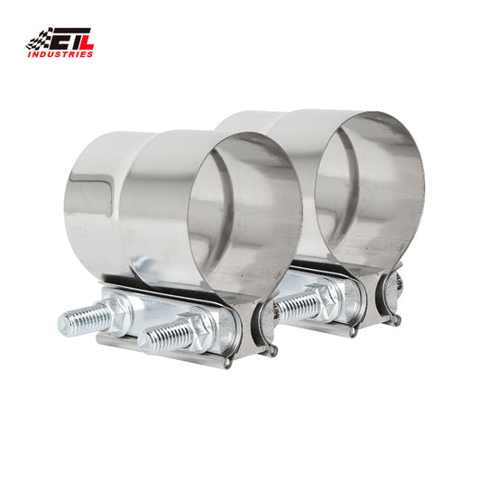 ETL INDUSTRIES 3 Inch Exhaust Clamp, Lap Joint Band Clamp 304 Stainless Steel, 2 Pcs
