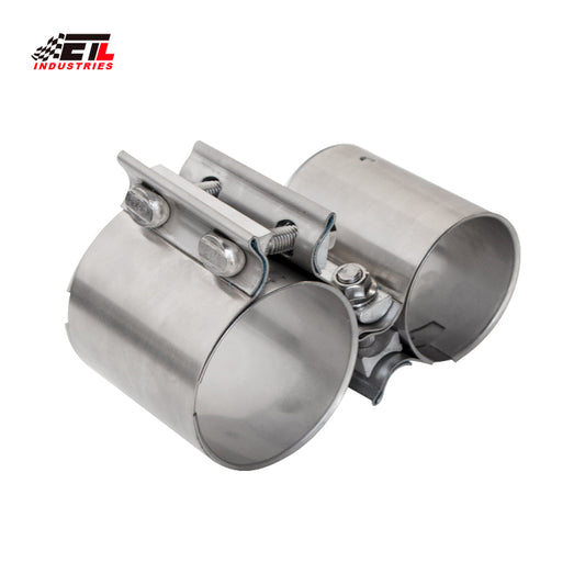 ETL INDUSTRIES 3 Inch Exhaust Clamp, Butt Joint Clamp Sleeve Coupler 304 Stainless Steel, 2 Pcs