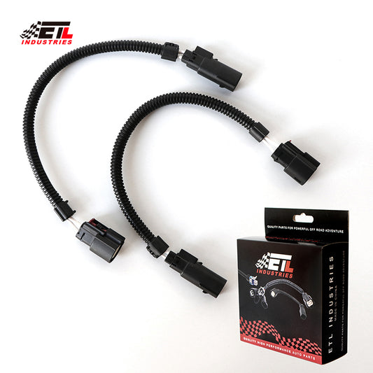 ETL INDUSTRIES 2Pcs 12IH 4 Pin Oxygen Sensor Extension Harness Wires for 2011-2017 Ford Mustang GT and V6 Square Connector Rear
