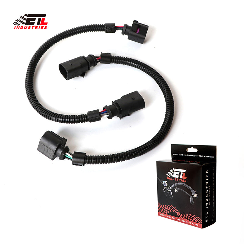 ETL INDUSTRIES 2Pcs 12IH 6 Pin Oxygen Sensor Extension Harness Wires for 2011-2014 Ford Mustang GT Rectangular Connector Front
