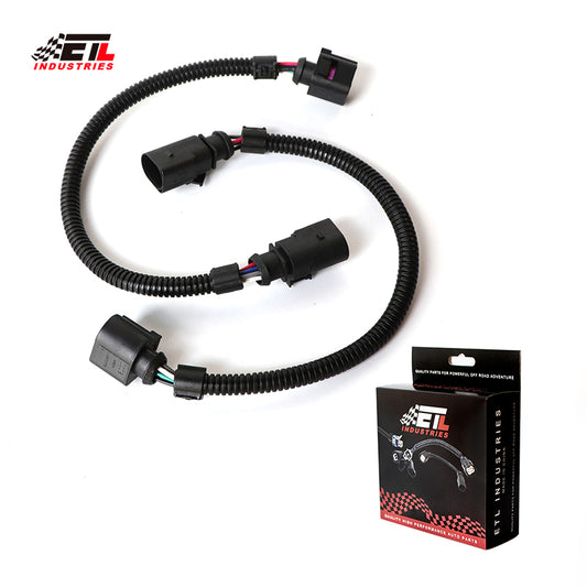 ETL INDUSTRIES 2Pcs 12IH 6 Pin Oxygen Sensor Extension Harness Wires for 2011-2014 Ford Mustang GT Rectangular Connector Front