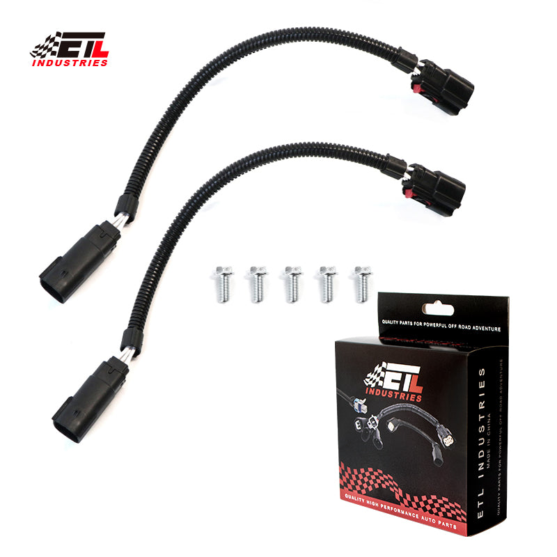 ETL INDUSTRIES 2Pcs 12IH 6 Pin O2 Oxygen Sensor Extension Harness Wires for Ford Mustang GT 5.0L V8 and 3.7L V6 2015-2017 Rectangular Connector Front with Screws