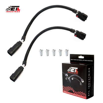 ETL INDUSTRIES 2Pcs 12IH 6 Pin O2 Oxygen Sensor Extension Harness Wires for Ford Mustang GT 5.0L V8 and 3.7L V6 2015-2017 Rectangular Connector Front with Screws