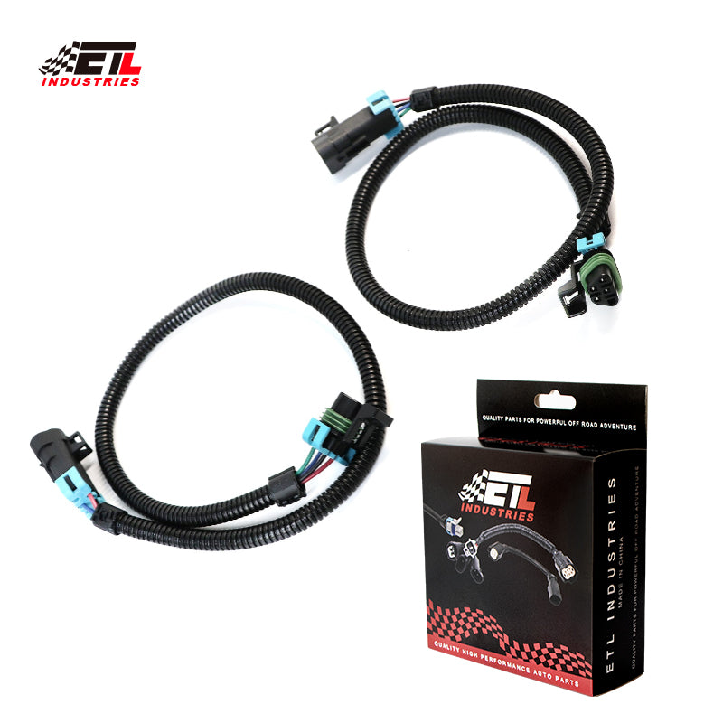 ETL INDUSTRIES 2Pcs 24IH 4 Pin O2 Oxygen Sensor Extension Harness Wires for LS2 LS3 LS7 2005-2013 C6 Corvette 2010-2013 Camaro Trapezoidal Connector Front
