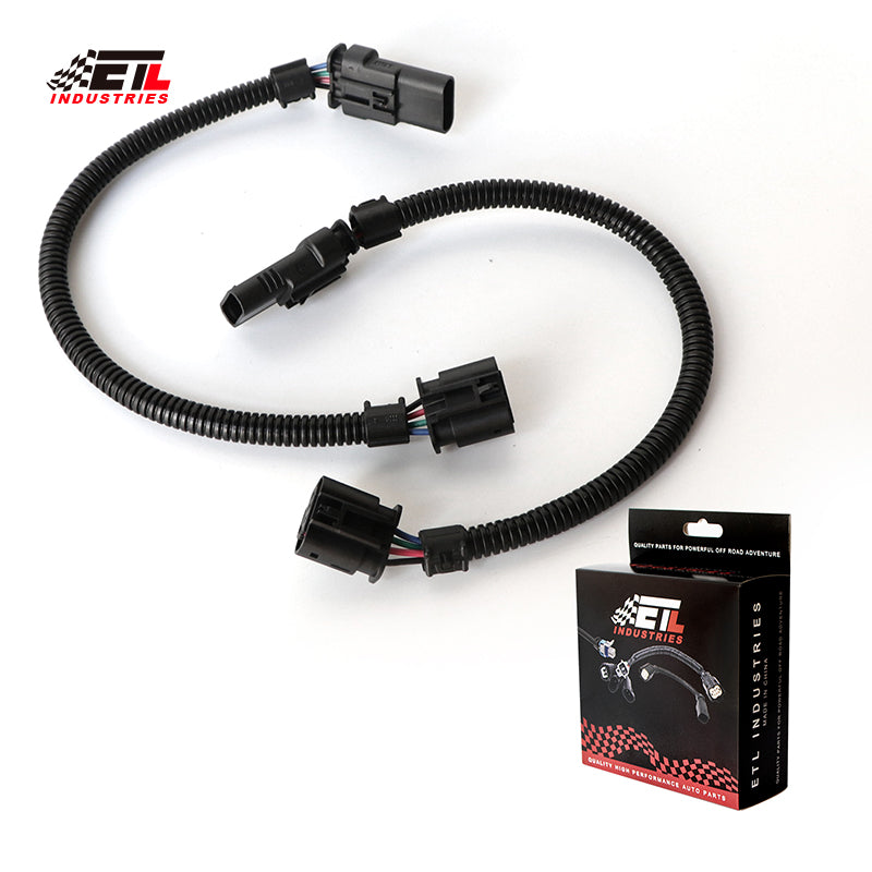 ETL INDUSTRIES 2Pcs 12IH 4 Pin Oxygen Sensor Extension Harness Wires for Chevy Camaro 6.2L 2016-2024 Manual Transmission Flat Connector, Black