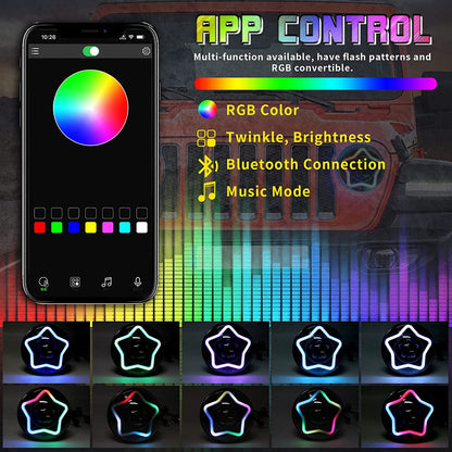 RGB LED Headlight 7 Inch Round Headlight, DRL/Amber/Turn Signal Car Driving Light Heavy Duty Round Headlight With H3 H14