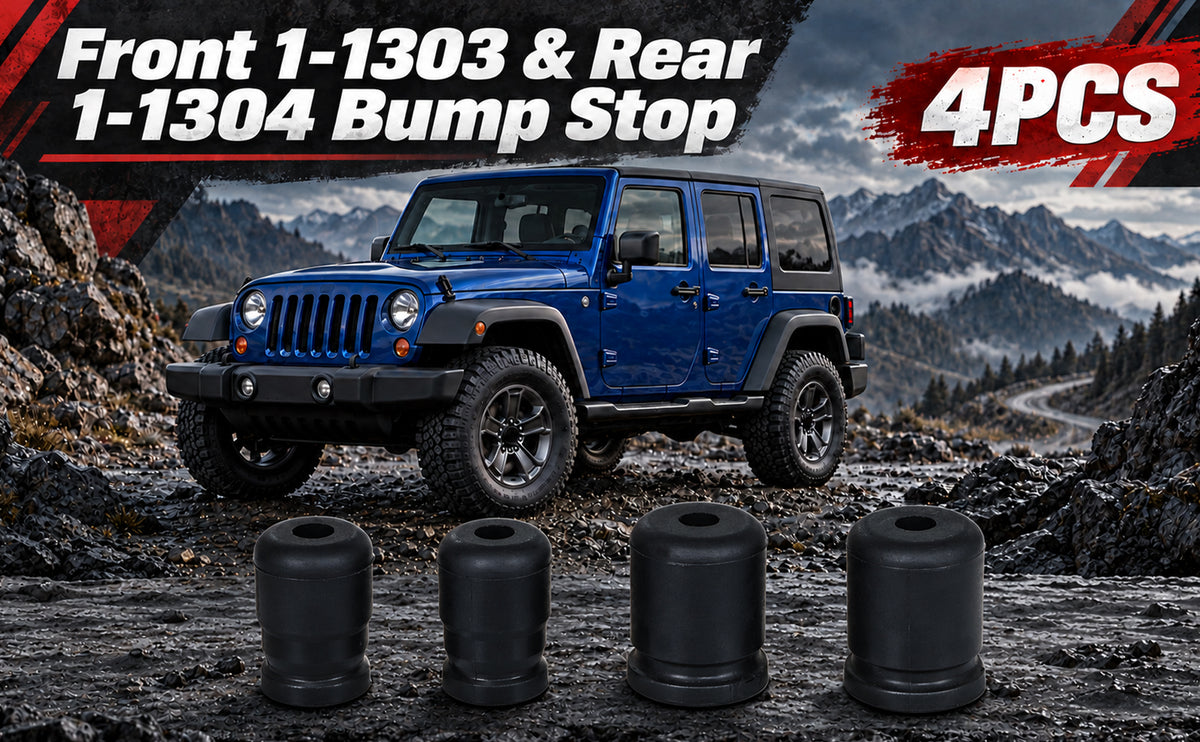 Bump Stop Kit for Jeep Wrangler JK/JKU 2007-2018 – 4PCS Polyurethane Front & Rear (Replaces 1-1303 & 1-1304)