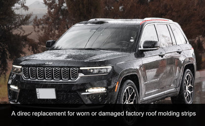 Pair Roof Drip Molding Strip for Jeep Grand Cherokee 2011-2022 – Left & Right Rubber Weatherstrip Seal (Replaces 55079291AD & 55079290AD)