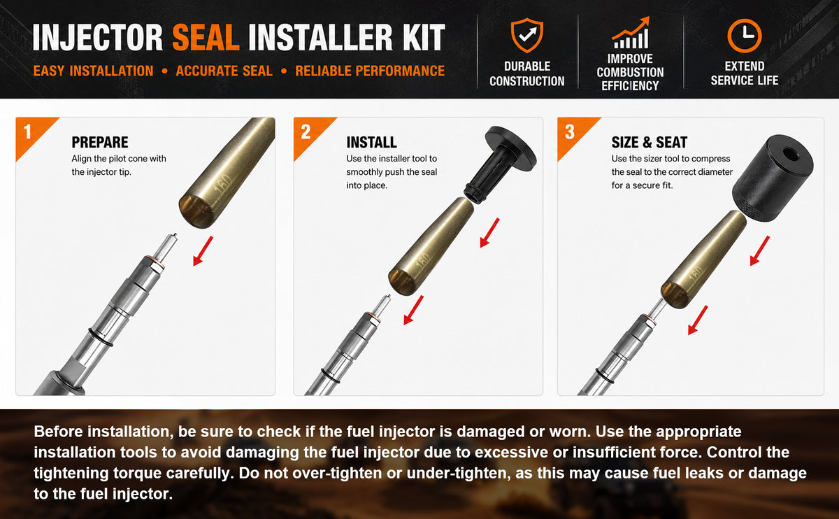 Injector Seal Installer Kit for Ford GM Subaru Engines – 8Pcs Precision Tool Set (34720)