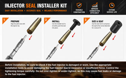 Injector Seal Installer Kit for Ford GM Subaru Engines – 8Pcs Precision Tool Set (34720)