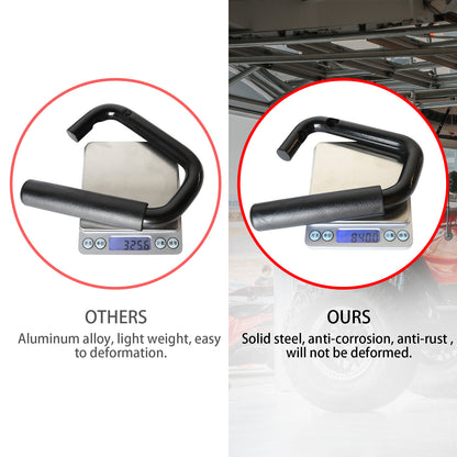 ETL INDUSTRIES Front Black Solid Steel Handles Grab Bars for 2007-2018 Jeep Wrangler JK Grab Handles Metal 2/4 Door