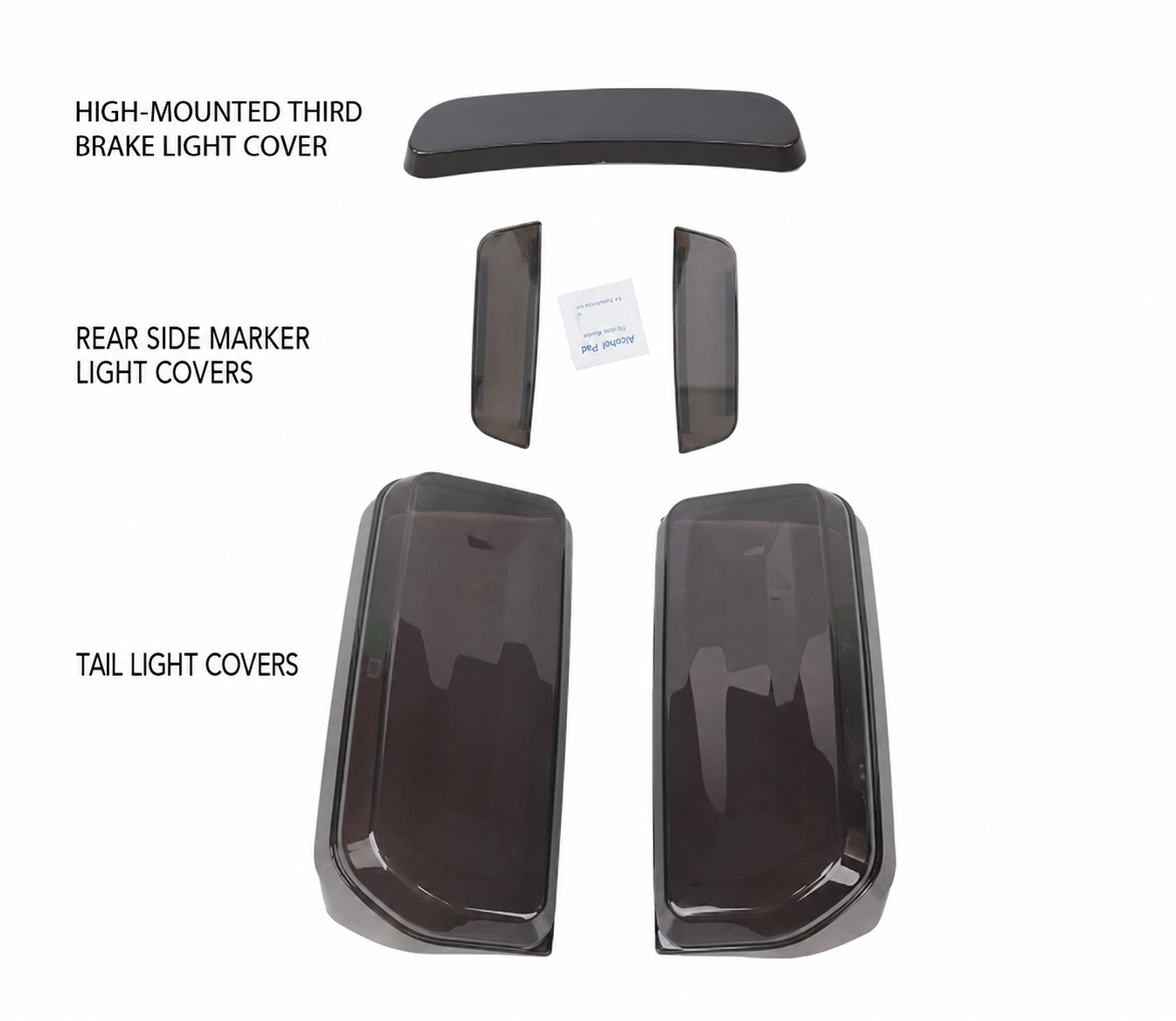 ETL INDUSTRIES 5PCS Smoked Rear Light Cover Kit for 2021–2024 Ford Bronco 2-Door & 4-Door