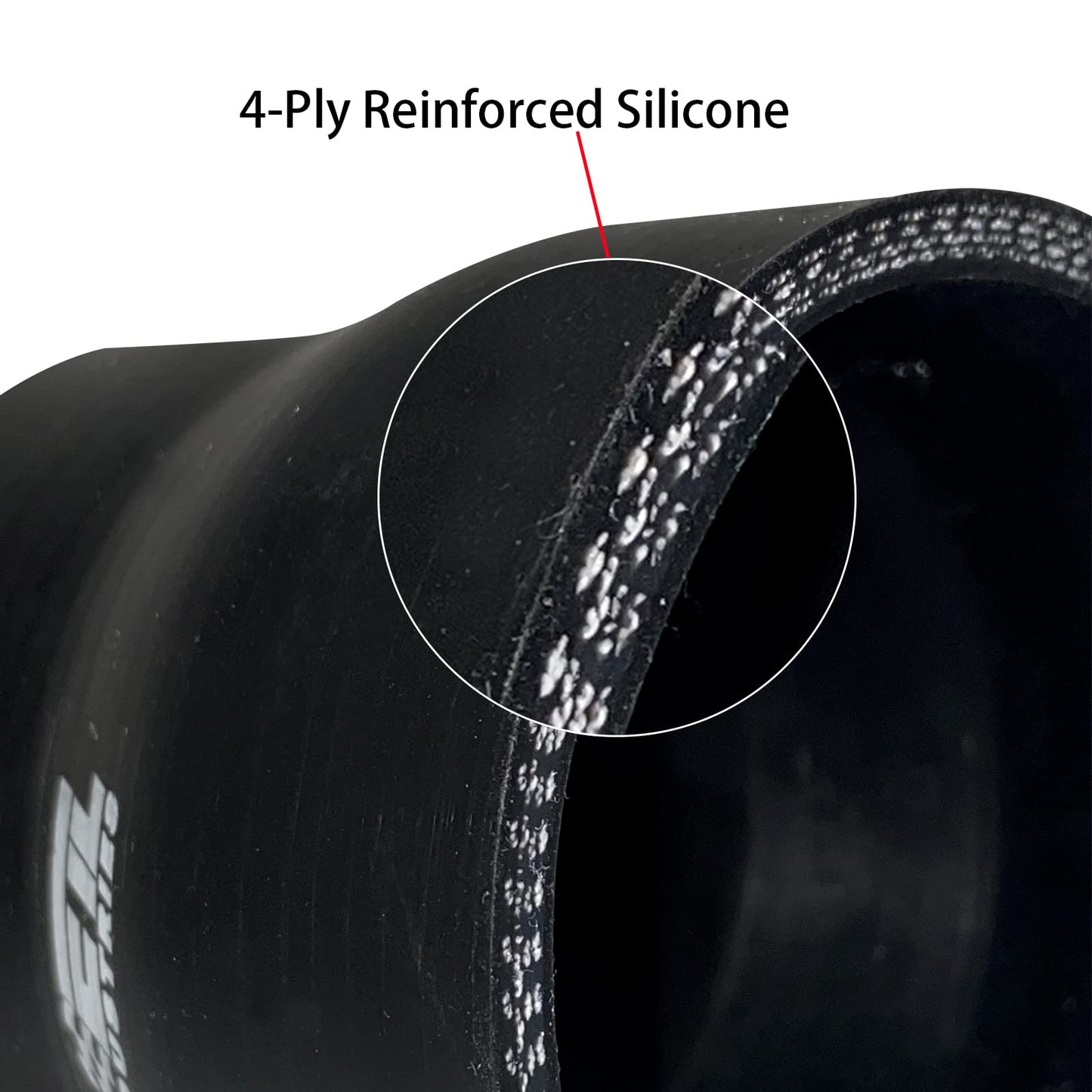3.5" to 4" Silicone Reducer Hose – 4-Ply Reinforced Straight Coupler (3" Length)