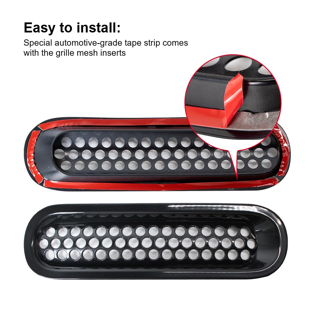 ETL INDUSTRIES Front Mesh Grille Cover Guard Clip-in & Headlight Cover Fits 2007-2017 for Jeep Wrangler JK JKU - Angry Bird Headlight Bezels Trim & Grille Mesh Inserts