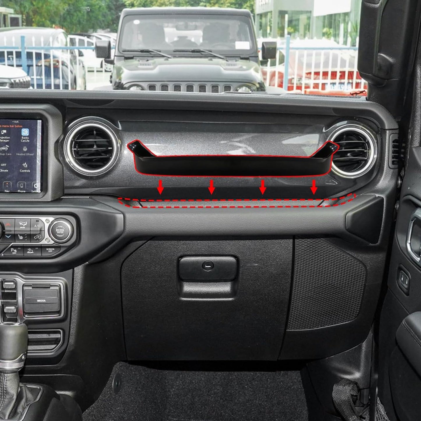 ETL INDUSTRIES 4PCS Center Console Organizer Storage Box Fits 2018-2023 for Jeep Wrangler JL JLU & Gladiator JT Gear Shift Console Tray Organizer, Hanging Armrest Storage Box, Co-Pilot Organizer