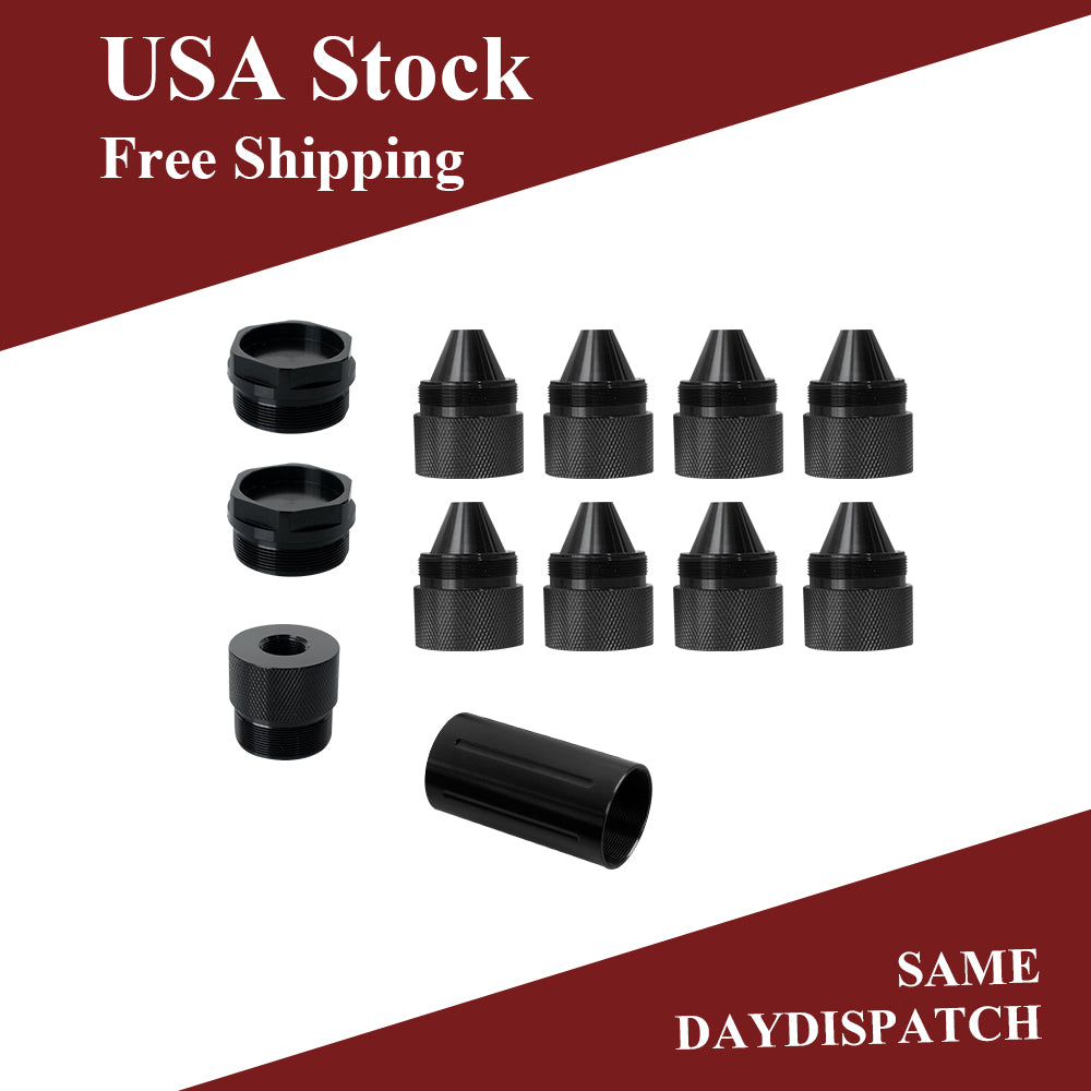 ETL INDUSTRIES 1.375'' x 24 Cone Lug Nuts for Kenworth Peterbilt Volvo – 12Pcs Aluminum Sealed End Cap